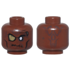 Nagyítás: LEGO fej zombifej mintával, vörösesbarna (97389) - Bütyökbazár Eredeti, új LEGO fej zombifej mintával, vörösesbarna (97389) - karakteres pótalkatrész minifigura építéshez