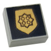 LEGO csempe 1x1 rendőrjelvény mintával, világosszürke (46092)