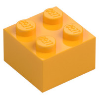 LEGO kocka 2x2, világos narancssárga (3003)