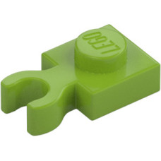 Eredeti, új LEGO lapos elem 1x1 fogóval, lime (4085d) - nélkülözhetetlen építőelem, alkatrész