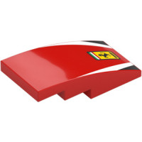 LEGO tetőelem íves 4x2 Ferrari logó mintával, piros (110483)