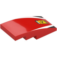 LEGO tetőelem íves 4x2 Ferrari logó mintával, piros (110483)