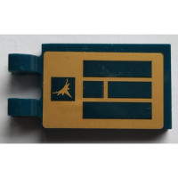 LEGO csempe 2x3 egyik oldalán 2db fogóval napelem mintával (matricás), sötétkék (30350)
