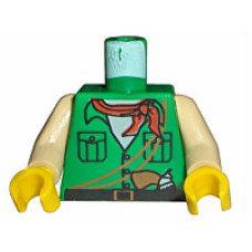 Nagyítás: LEGO felsőtest mellény, kendő, öv és pisztoly mintával, zöld (76382) - Bütyökbazár Eredeti, új LEGO felsőtest mellény, kendő, öv és pisztoly mintával, zöld (76382) - egyedi minifigura készítéshez