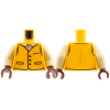 LEGO felsőtest gombos mellény és ing mintával, világos narancssárga (76382)