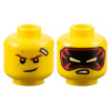 LEGO férfi fej kétarcú sebhelyes/álarcos arc mintával, sárga (102833)