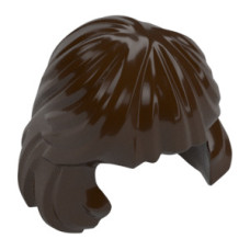 Eredeti, új LEGO női haj félhosszú, sötétbarna (36037) - egyedi, karakteres minifigura készítéshez