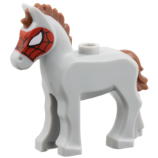 LEGO csikó pókemberes maszk mintával, világosszürke (82445)