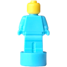 Eredeti, új LEGO minifigura szobrocska/trófea sárga fejjel, közép azúrkék (53017) - hasznos kiegészítő minifigurák felszereléséhez
