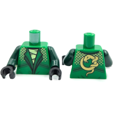 LEGO felsőtest arany díszítésű köntös a hátán kígyó mintával, zöld (76382)