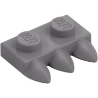LEGO lapos elem 1x2 3 db foggal, matt ezüst (15208)
