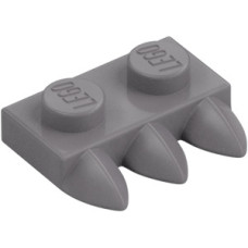 Nagyítás: LEGO lapos elem 1x2 3 db foggal, matt ezüst (15208) - Bütyökbazár Eredeti, új LEGO lapos elem 1x2 3 db foggal, matt ezüst (15208) - nélkülözhetetlen építőelem, alkatrész