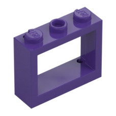 Eredeti, új LEGO ablakkeret 1x3x2, sötétlila (6798) - kiegészítő elem ajtókhoz és ablakokhoz