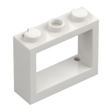 Eredeti, új LEGO ablakkeret 1x3x2, fehér (6798) - kiegészítő elem ajtókhoz és ablakokhoz