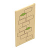 LEGO ablaküveg 1 x 4 x 6 fal és növény mintával, sárgásbarna (104278)