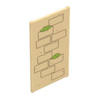 LEGO ablaküveg 1 x 4 x 6 fal és növény mintával, sárgásbarna (104278)