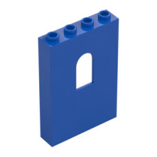 Eredeti, új LEGO fal elem 1 x 4 x 5 ablakkal, kék (60808) - függőleges építőelem falak és terek kialakításához