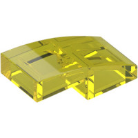 LEGO tetőelem íves 2x1, átlátszó sárga (11477)