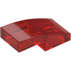LEGO tetőelem íves 2x1, átlátszó piros (11477)