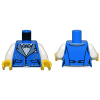 LEGO felsőtest mellény, ing és csokornyakkendő mintával, kék (76382)