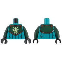 LEGO felsőtest polip mintás páncél mintával, sötét türkizkék (76382)