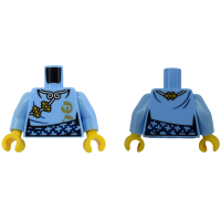 LEGO felsőtest kimonó mintával, világoskék (76382)