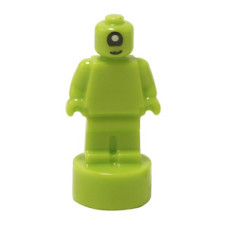 LEGO minifigura szobrocska/trófea alien mintával, lime (90398)