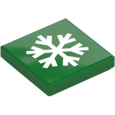 LEGO csempe 2x2 hópehely mintával, zöld (115195) LEGO csempe 2x2 hópehely mintával, zöld (115195)