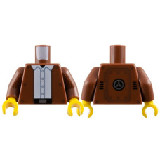 LEGO felsőtest kabát, ing és hátán panel mintával, vörösesbarna (76382)