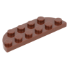 LEGO lapos elem 2x6 hosszú oldalán lekerekített sarkokkal, vörösesbarna (18980)