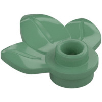 LEGO lapos kerek 1x1 3db levéllel, homokzöld (32607) 