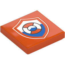 LEGO csempe 2x2 életmentő/parti őrség lógó mintával, vöröses narancssárga (115225) LEGO csempe 2x2 életmentő/parti őrség lógó mintával, vöröses narancssárga (115225)