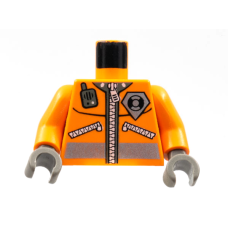 LEGO felsőtest kabát, rádió és parti őrség logó mintával, narancssárga (76382)