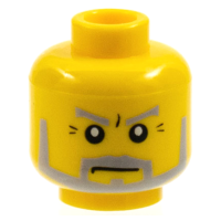 LEGO férfi fej szakáll és ránc mintával, sárga (3626)