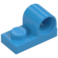 LEGO lapos elem 1x2 tetején pin csatlakozóval, sötét azúrkék (11458)