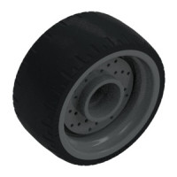 LEGO gumikerék Ø 24mm x 12mm belsővel, fekete-sötétszürke (72206)