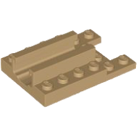 LEGO lapos elem 4x6 középen fogaskerék-pályával/indító alappal (Ninjago), sötét sárgásbarna (1979)