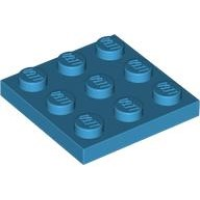 LEGO lapos elem 3x3, sötét azúrkék (11212)