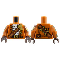 LEGO felsőtest fodros ing, aranycsatos öv és kabát mintával, sötét narancssárga (76382) LEGO felsőtest fodros ing, aranycsatos öv és kabát mintával, sötét narancssárga (76382)