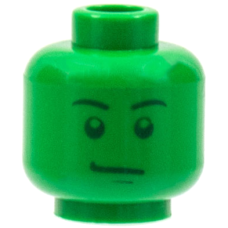 LEGO férfi fej mosolygó arc mintával, zöld (88831) LEGO férfi fej mosolygó arc mintával, zöld (88831)