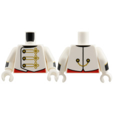 Nagyítás: LEGO felsőtest arany gombos díszkabát mintával, fehér (76382) - Bütyökbazár Eredeti, új LEGO felsőtest arany gombos díszkabát mintával, fehér (76382) - egyedi minifigura készítéshez