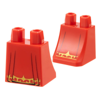 LEGO szoknya arany szegély és ráncok mintával, piros (108199) LEGO szoknya arany szegély és ráncok mintával, piros (108199)
