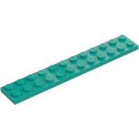 LEGO lapos elem 2x12, sötét türkizkék (2445)