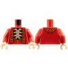 LEGO felsőtest arany szegélyű köntös és csontváz mintával, piros (76382)