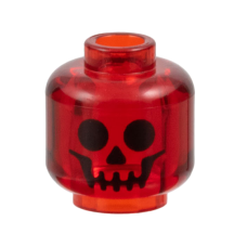 LEGO fej csontvázfej mintával, átlátszó piros (108200) LEGO fej csontvázfej mintával, átlátszó piros (108200)