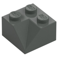 LEGO tetőelem 45°-os 2×2 duplán homorú, sötétszürke (3046)