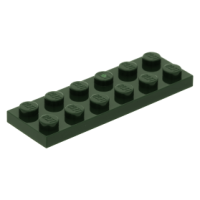 LEGO lapos elem 2x6, sötétzöld  (3795)