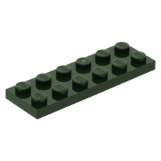 LEGO lapos elem 2x6, sötétzöld  (3795)