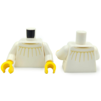 LEGO felsőtest gallér és ráncos ruha mintával, fehér (76382)