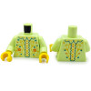 LEGO felsőtest fodros gallér és virág, szív mintás ruha mintával, sárgászöld (76382)
